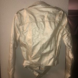 Gold metallic vegan moto jacket. NWOT